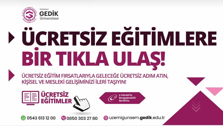 İSTANBUL GEDİK ÜNİVERSİTESİ SERTİFİKA PROGRAMI 